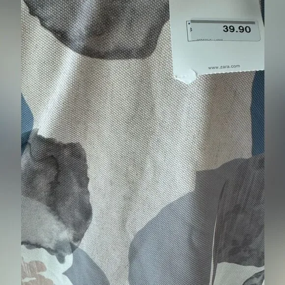 NWT Zara pull on knit light sweater, geometric details, viscose wide sleeves M - Picture 6 of 14